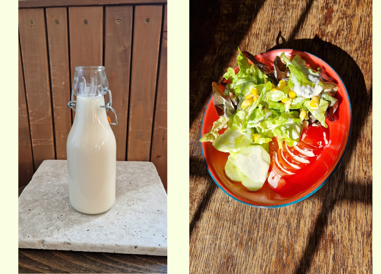 salatsoße auf der basis der veganenmayocreme